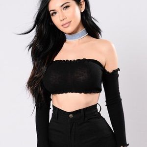 Fashion Nova Bardot Crop Top